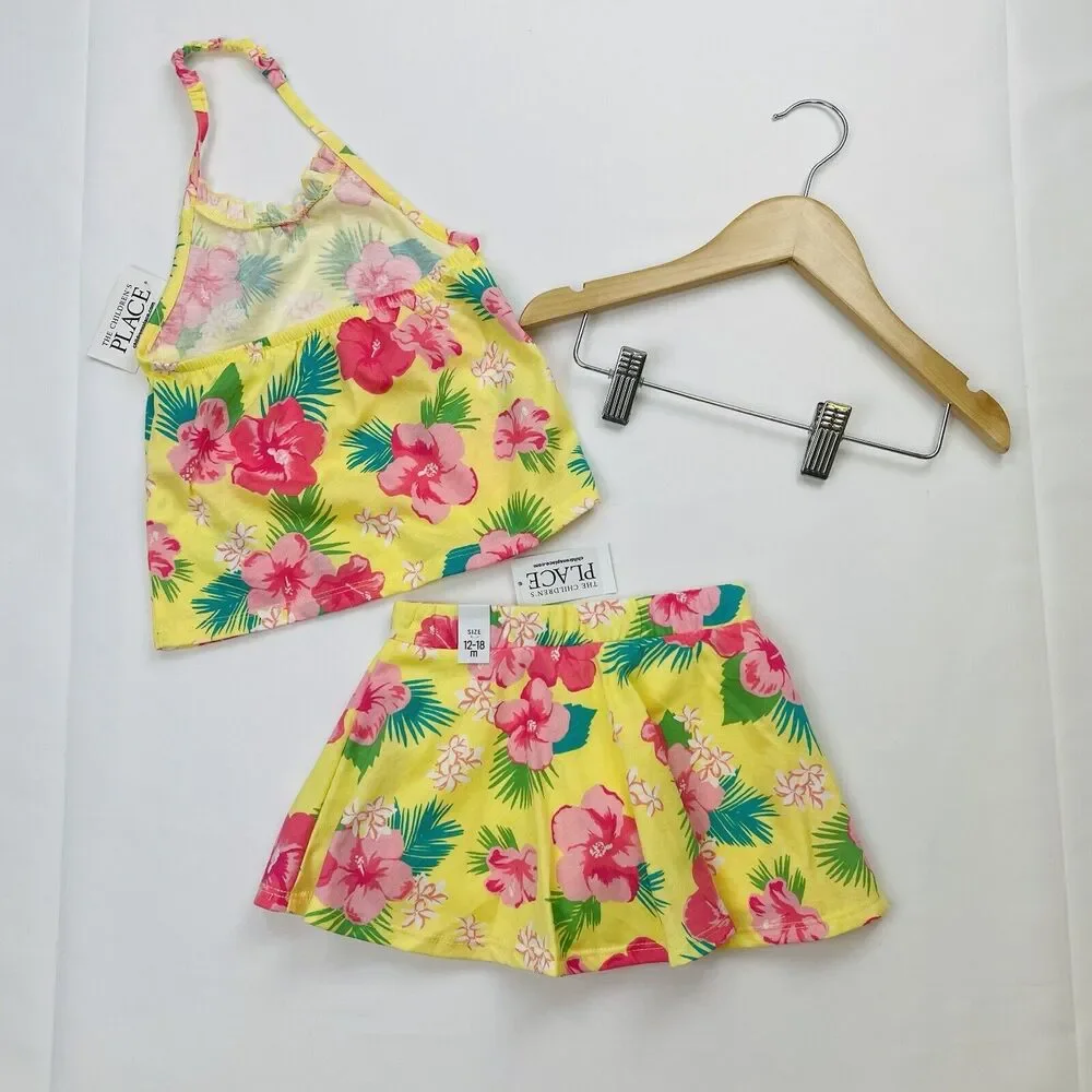 Children’s Place Baby Girl Floral Skorts & Blouse Set – Size 12–18M - Picture 2 of 5